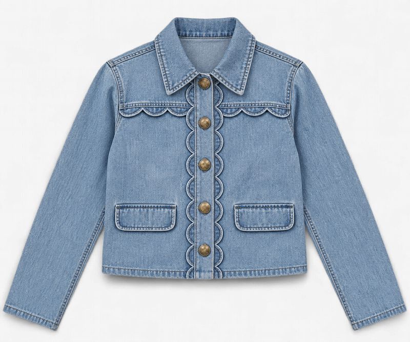 The Scallop Sweetheart Denim Jacket