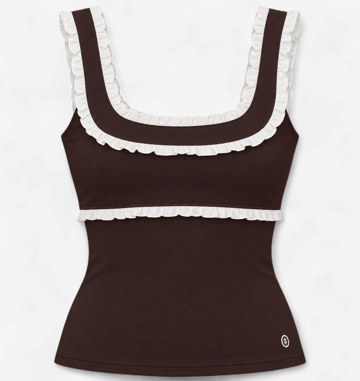 Astoria Airvíve Ruffle Tank - Chocolate Crème
