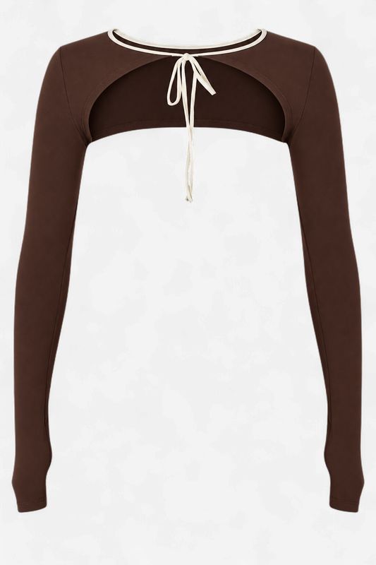 Astoria Airvíve Tie Front Bolero - Chocolate Crème