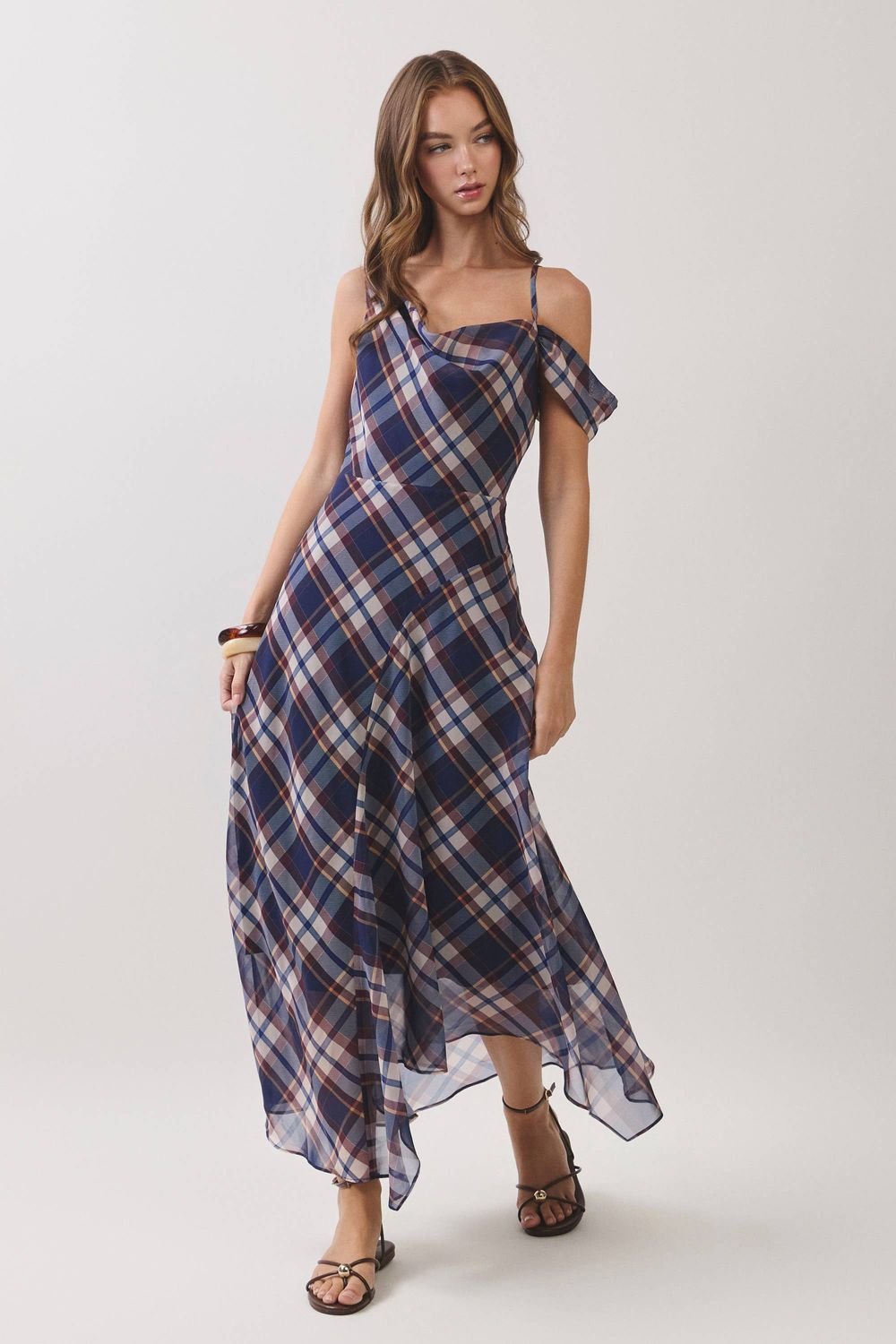 Perfectly Plaid Maxi Dress Perfectly Plaid Maxi Dress, Color: Navy, Size: S