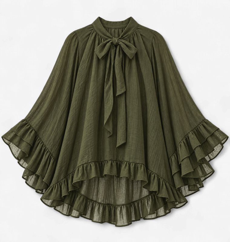 Pretty in Ruffles Poncho Top