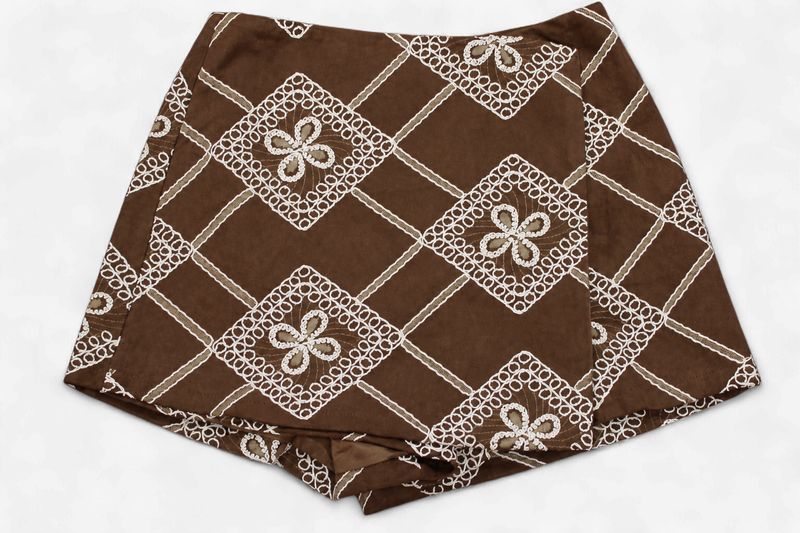 Paisley Suede Skort