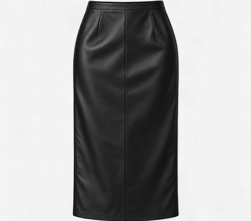 Peplum & Power Faux Leather Skirt