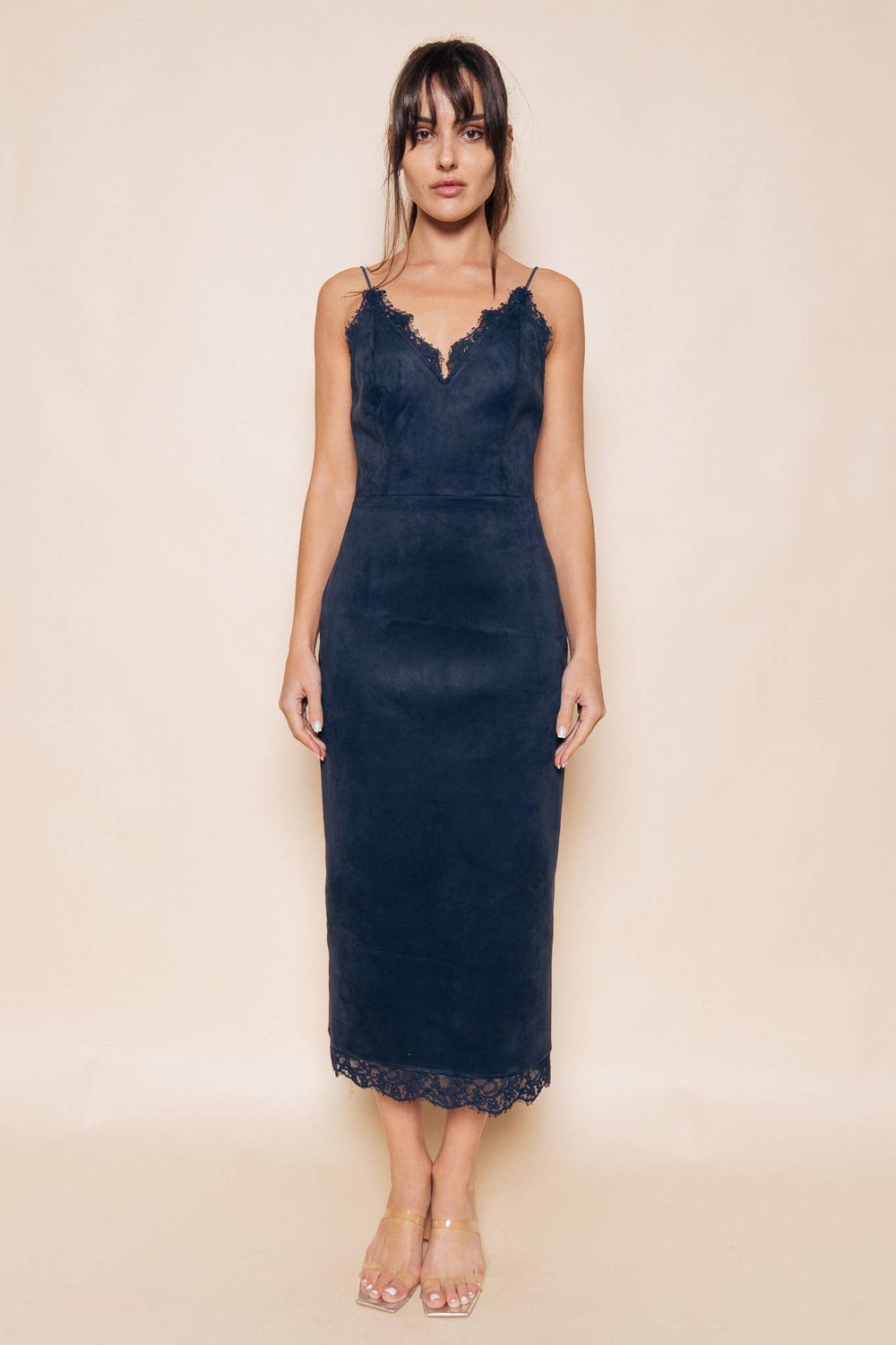 Navy After Dark Midi Dress Navy After Dark Midi Dress, Size: M