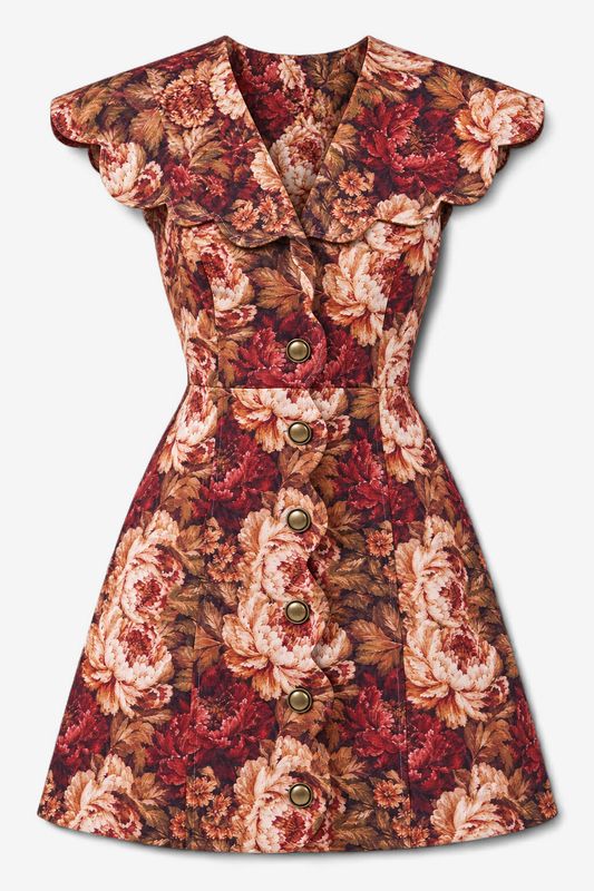 Vintage Bloom Mini Dress