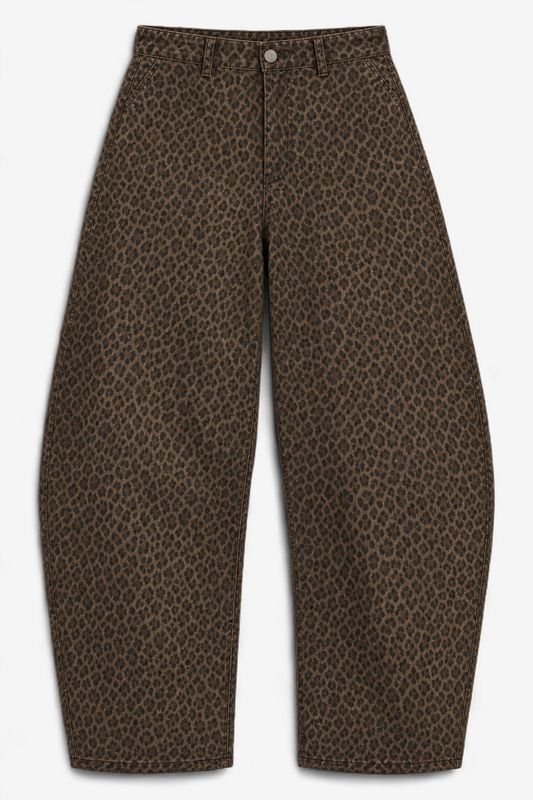 Wildly Put Together Leopard Barrel Pants