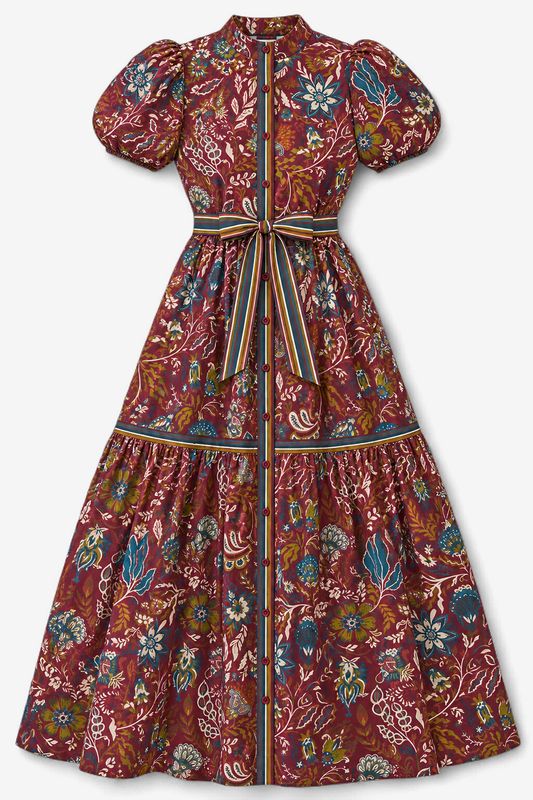 Paisley in Love Midi Dress in Burgundy