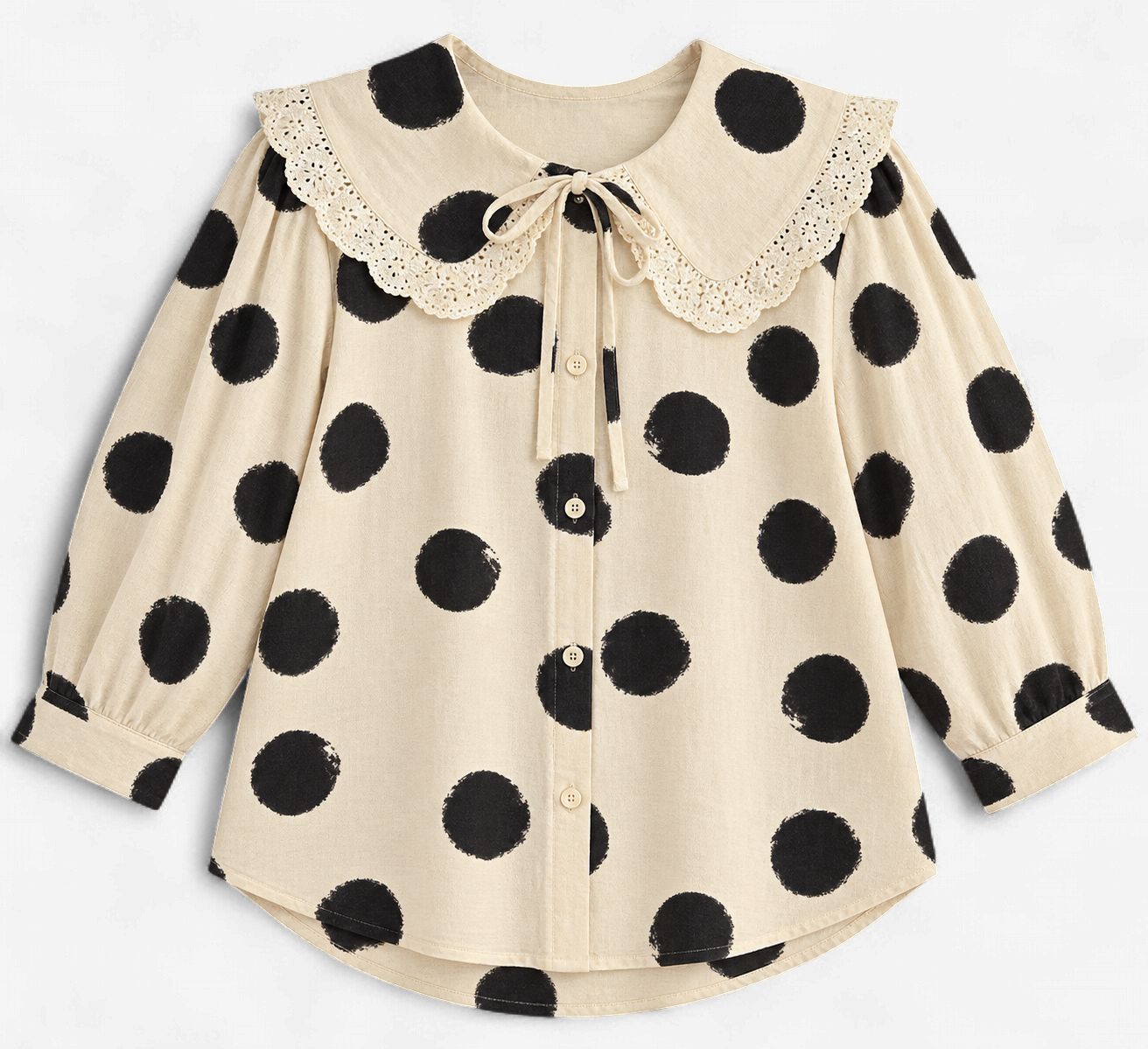 Pretty in Polka Dots Blouse in Ivory
