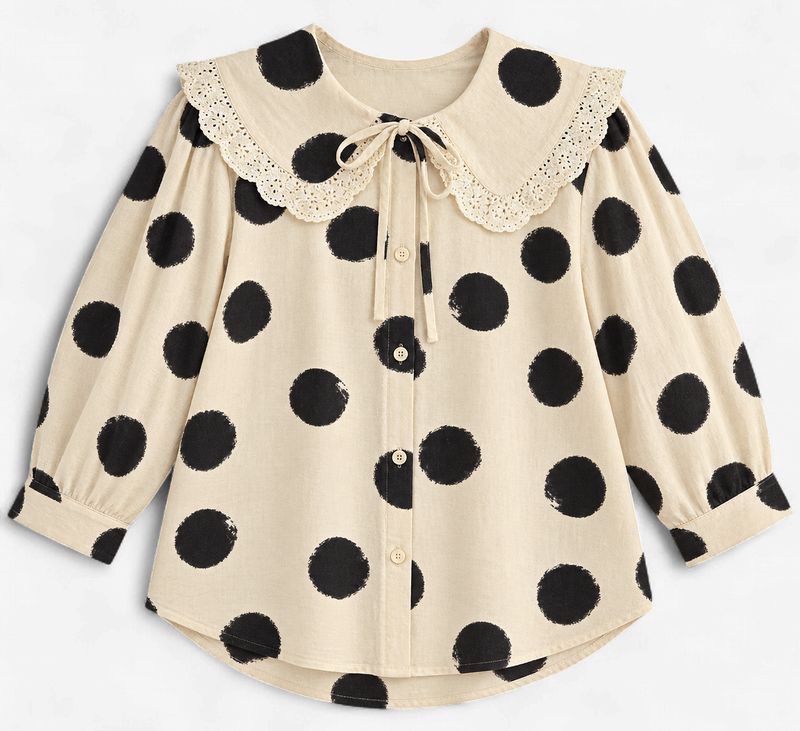 Pretty in Polka Dots Blouse in Ivory