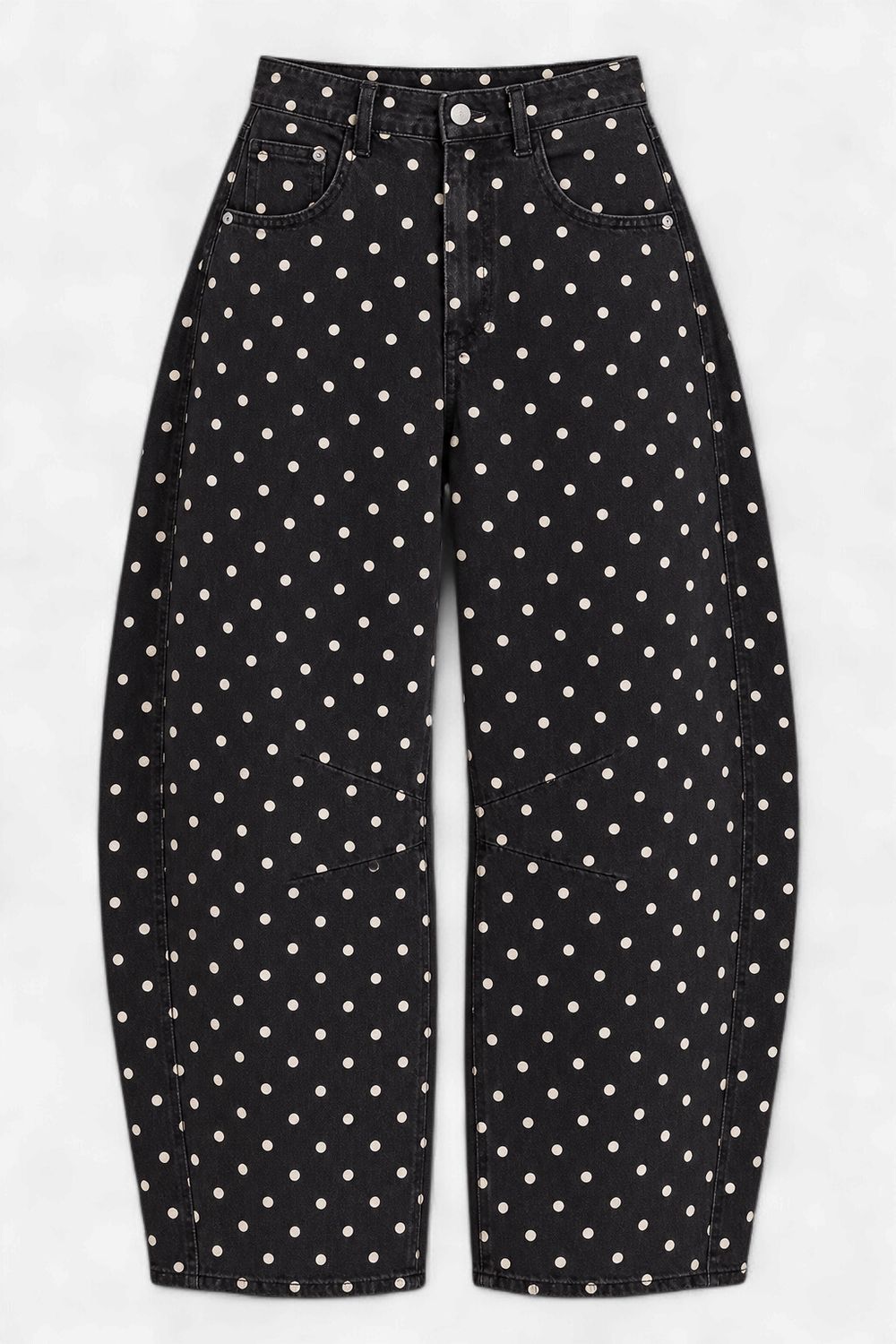 The Polka Dot Parade Barrel Pants in Black The Polka Dot Parade Barrel Pants in Black