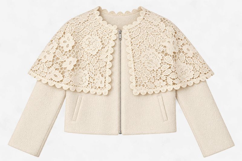 The Teddy & Lace Jacket in Ivory