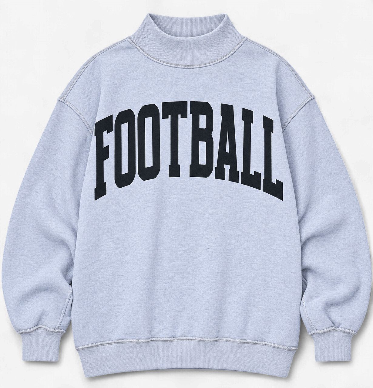 Football & Gameday Reversible Mockneck Sweatshirt, Color: H.GREY/BLACK, Size: S/M