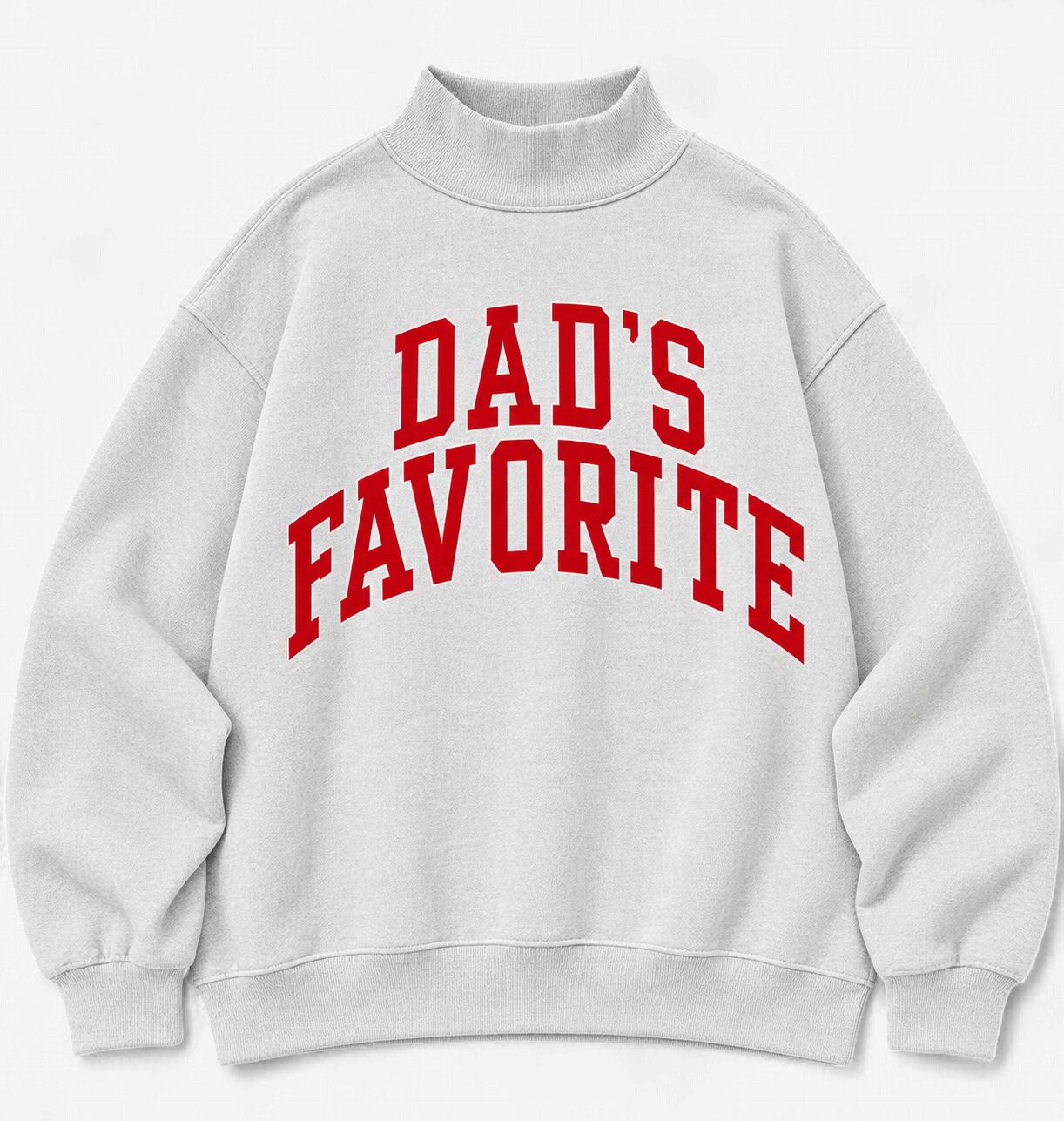 Dad & Mom Favorite Reversible Mockneck Sweatshirt, Color: HEATHER GREY, Size: S/M