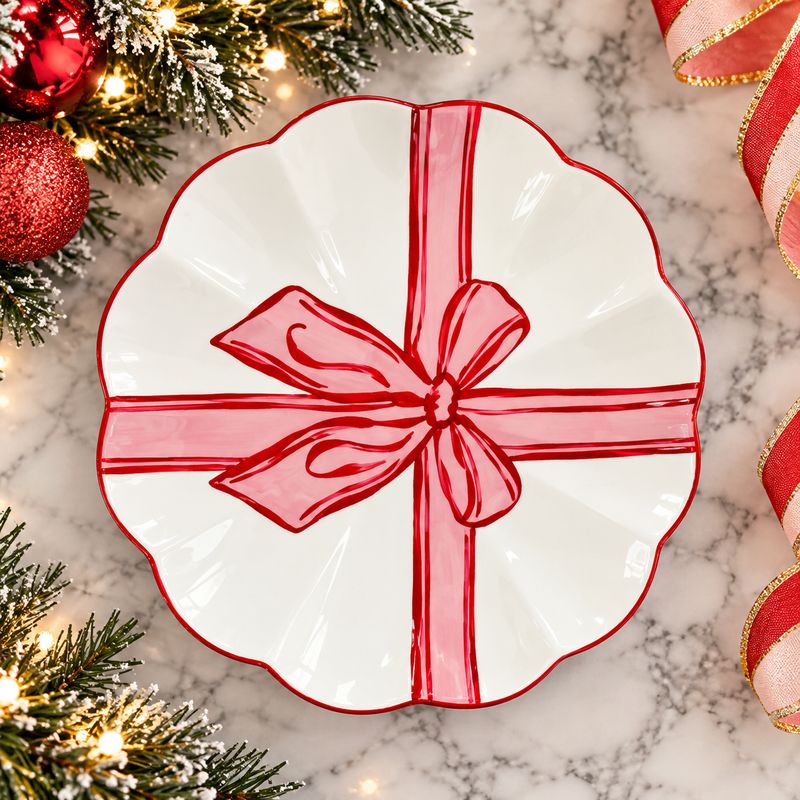 Peppermint Present Serving Platter