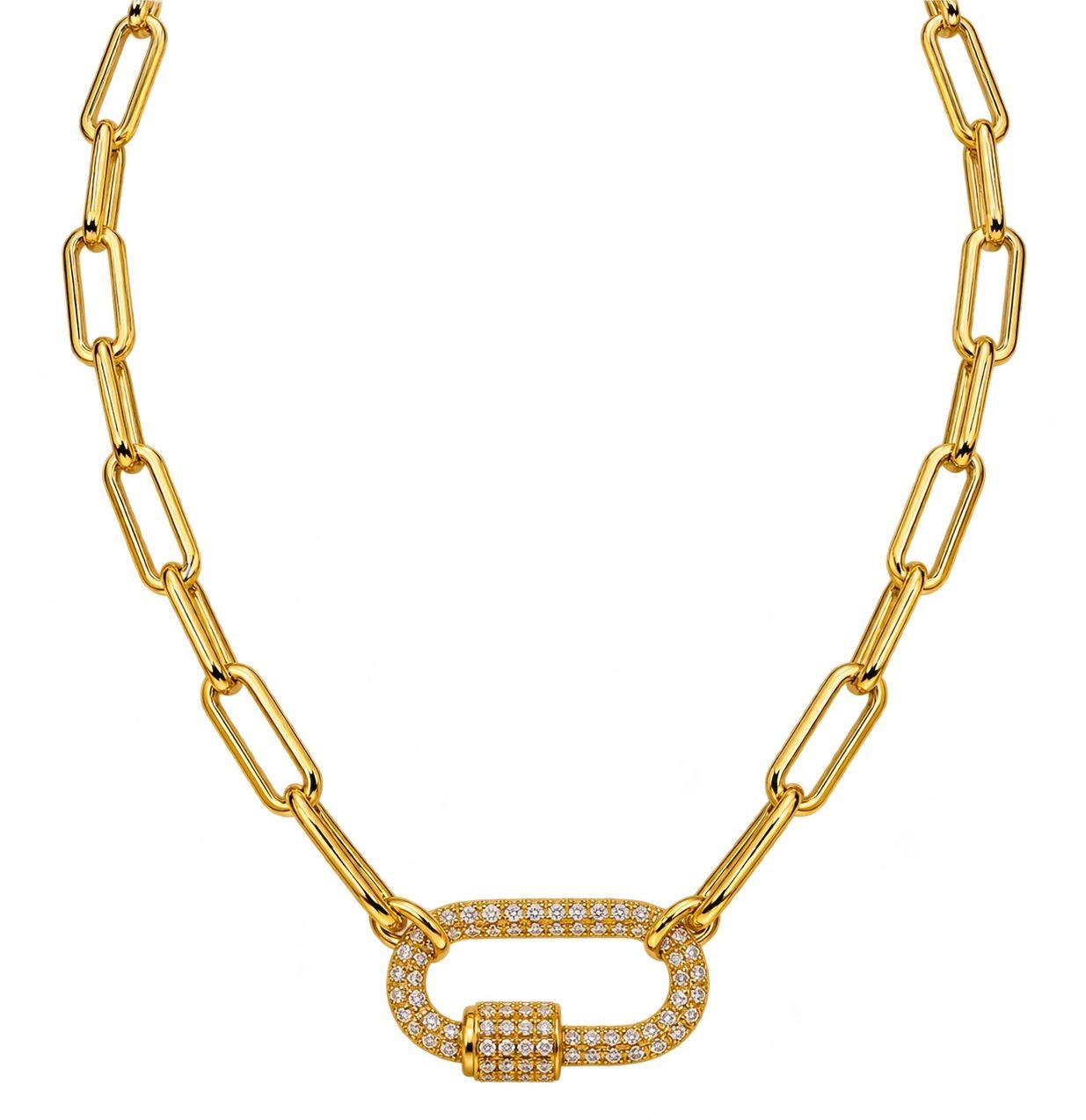 Gold Carabiner Necklace