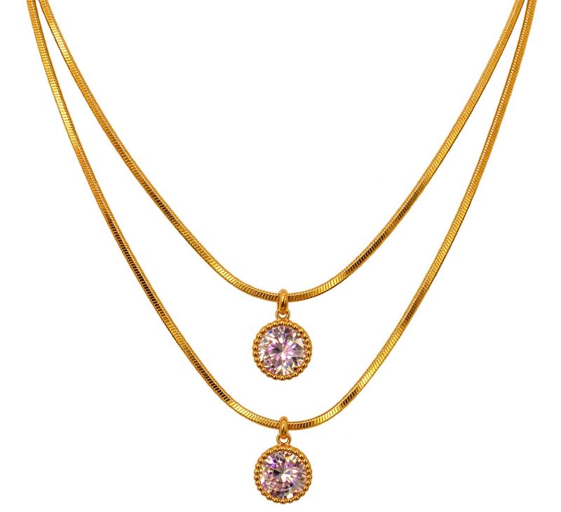 CZ Gold Statement Necklace