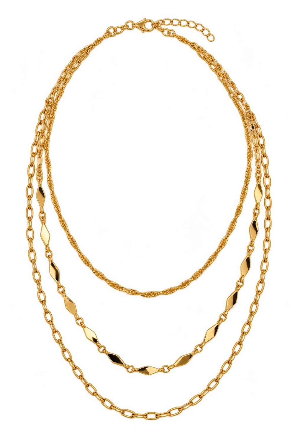 Three Layered Chain Necklace