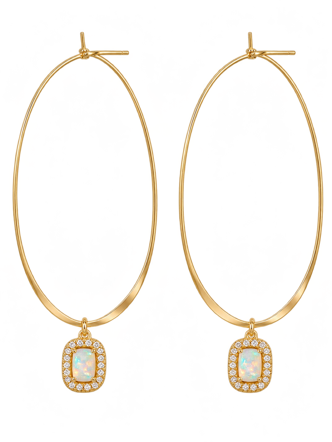 Opal Hoop Earring
