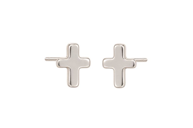 Emmett Silver Cross Earrings