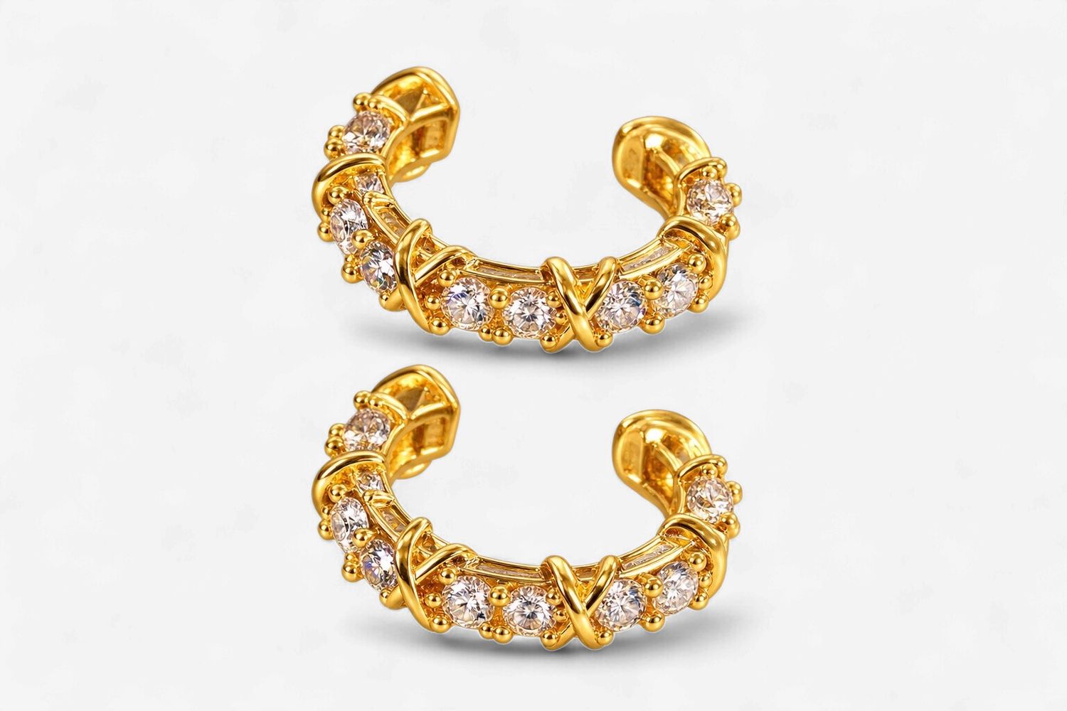 The Golden Glitz Hoops, Color: Gold
