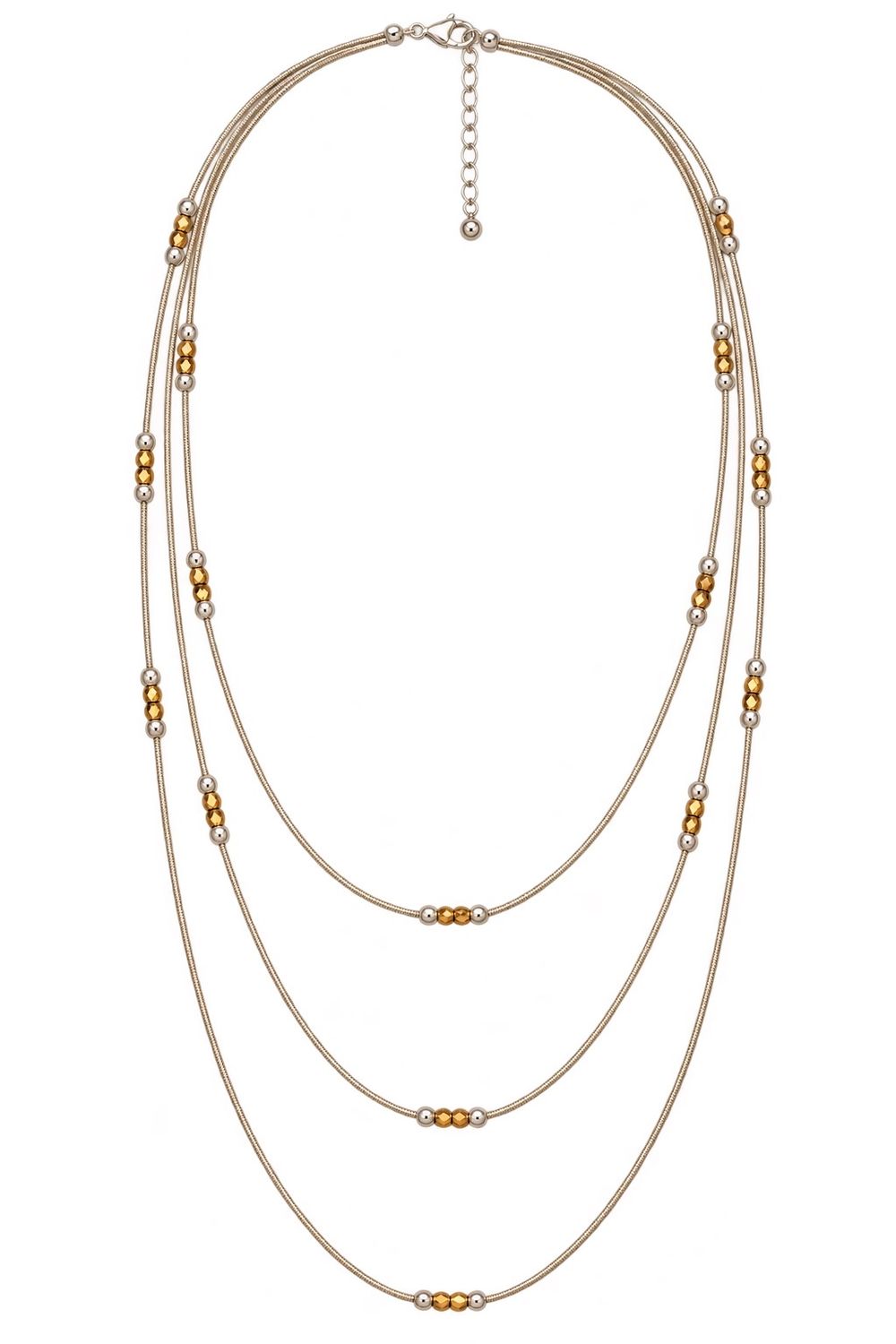 The Golden Accents Necklace, Color: Silver with gold beads