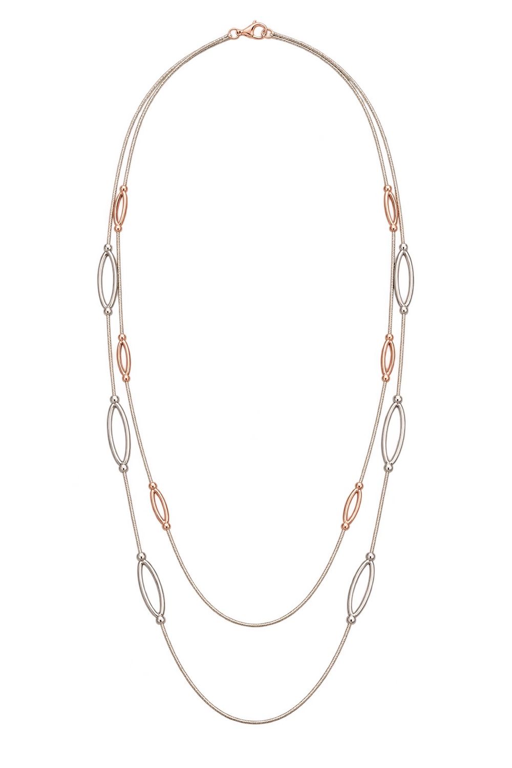 The Golden Links Necklace, Color: Silver with Gold open Links