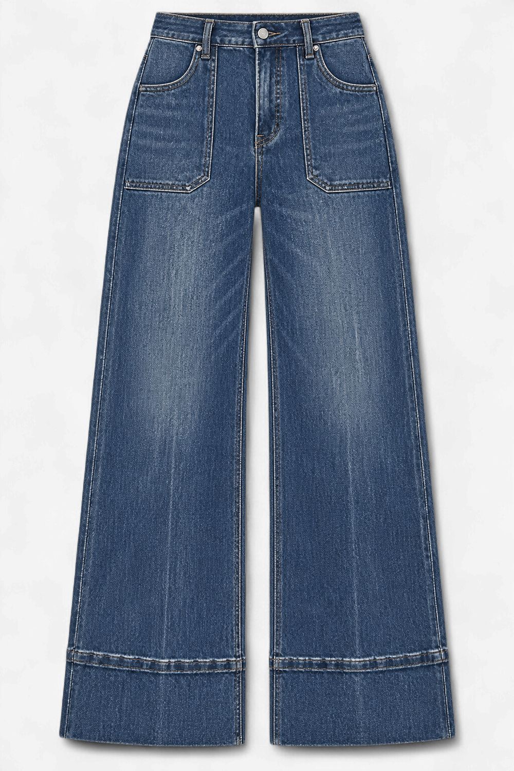 HIGH RISE TUMMY CONTROL SLIM PALAZZO JEANS, Color: Dark wash, Size: 15 (31)