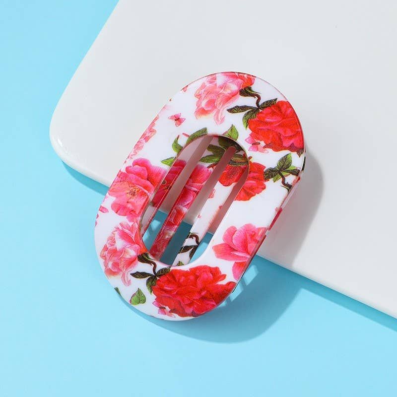 Vintage Floral & Leopard Hair Clip
