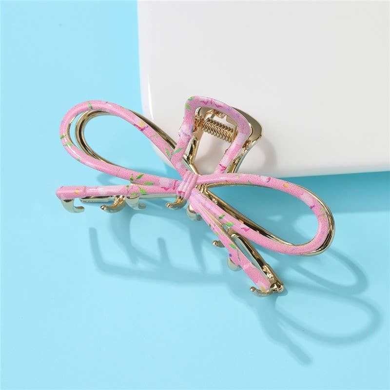 Botanical Floral Coquette Clip Hair Claw Clips Botanical Floral Coquette Clip Hair Claw Clips, Color: PINK