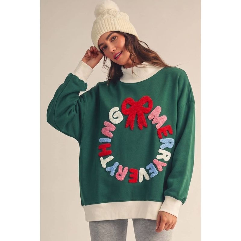 Texture Merryevrything Chenille Design Mockneck