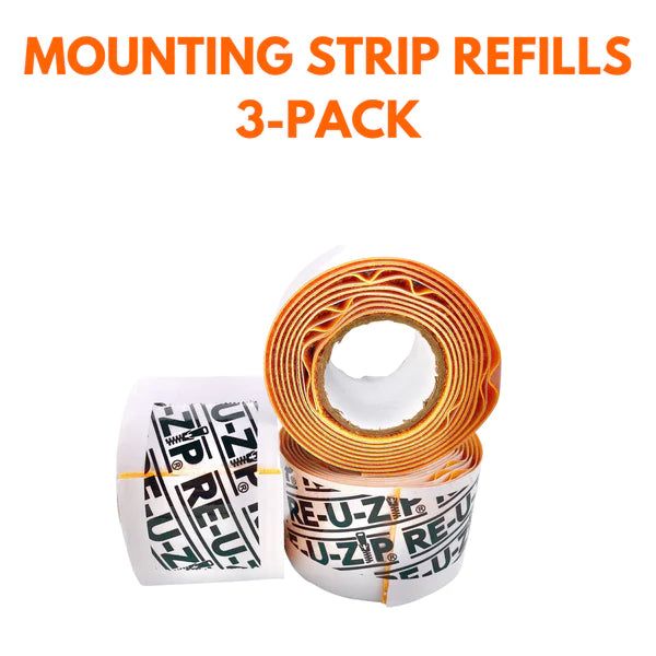 RE-U-ZIP MOUNTING STRIP RE-FILL | 3-PACK