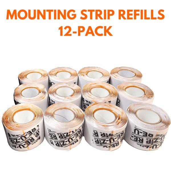 RE-U-ZIP MOUNTING STRIP RE-FILL | 12-PACK