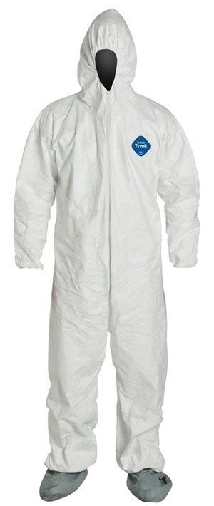 DuPont Tyvek 400 Coverall with Respirator-Fit Hood & Boots, Elastic Wrists (Case of 25)