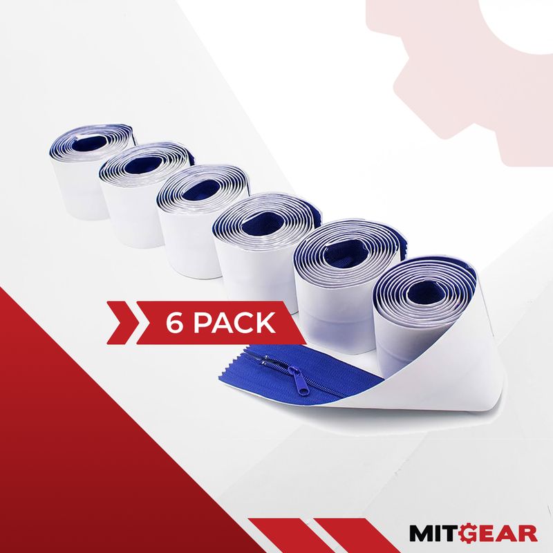 Heavy-Duty Zipper for Dust Barriers and Containments, 6-Pack, Blue
