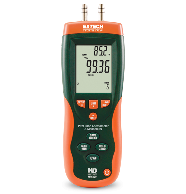 EXTECH HD350 - Pitot Tube + Anemometer Diff Manometer