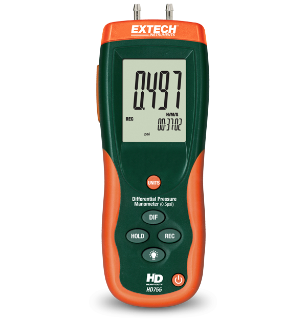 EXTECH HD755 - Manometer, Pressure, 0.5 PSI
