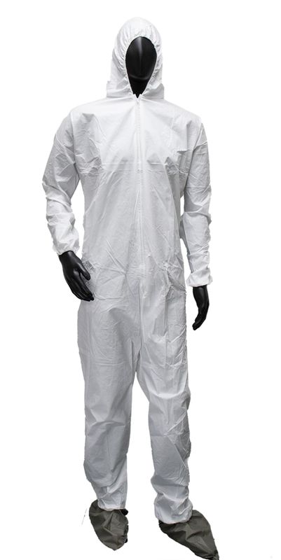 Microporous Coverall with Hood, Boots, Elastic Wrists