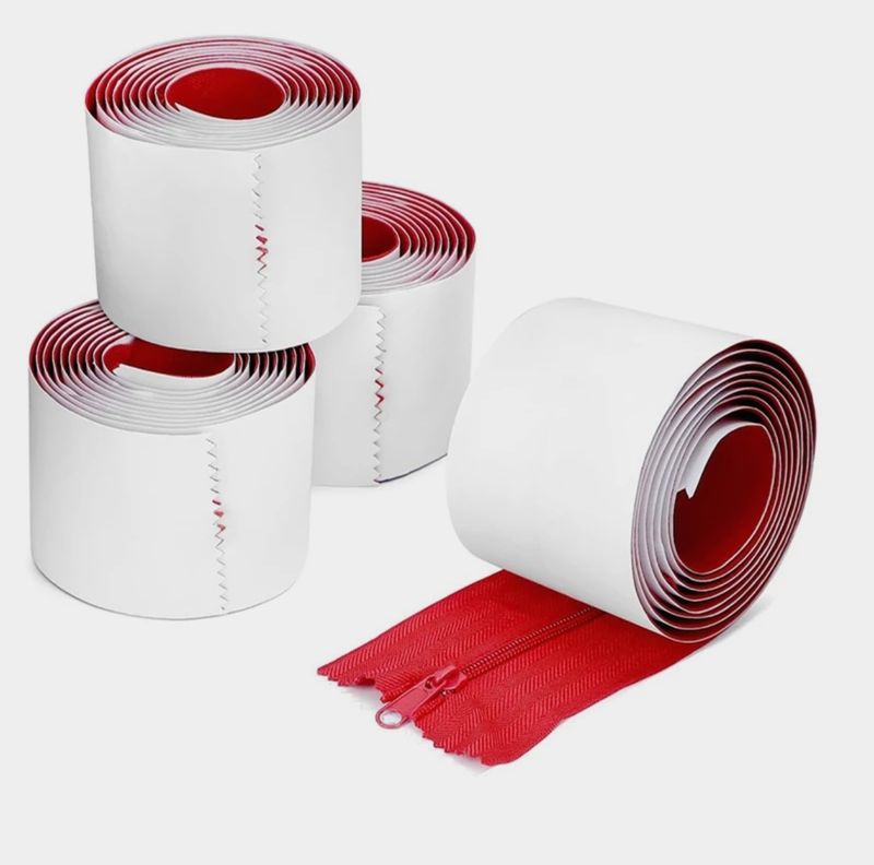 Heavy-Duty Zippers for Dust Barriers and Containments, Red