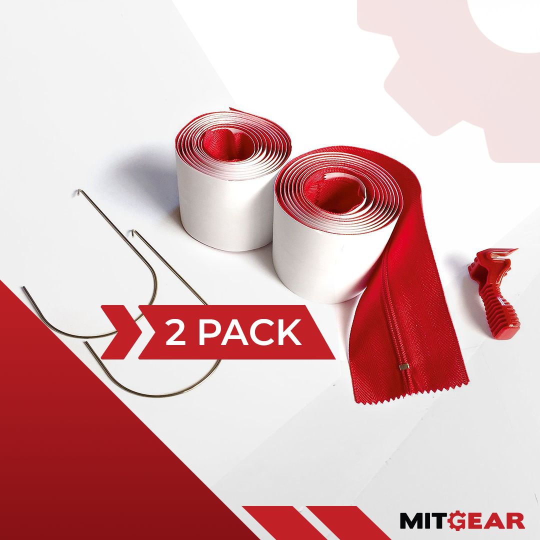 Heavy-Duty Zippers for Dust Barriers and Containments, Red Heavy-Duty Zippers for Dust Barriers and Containments, Red, Quantity: 2-Pack