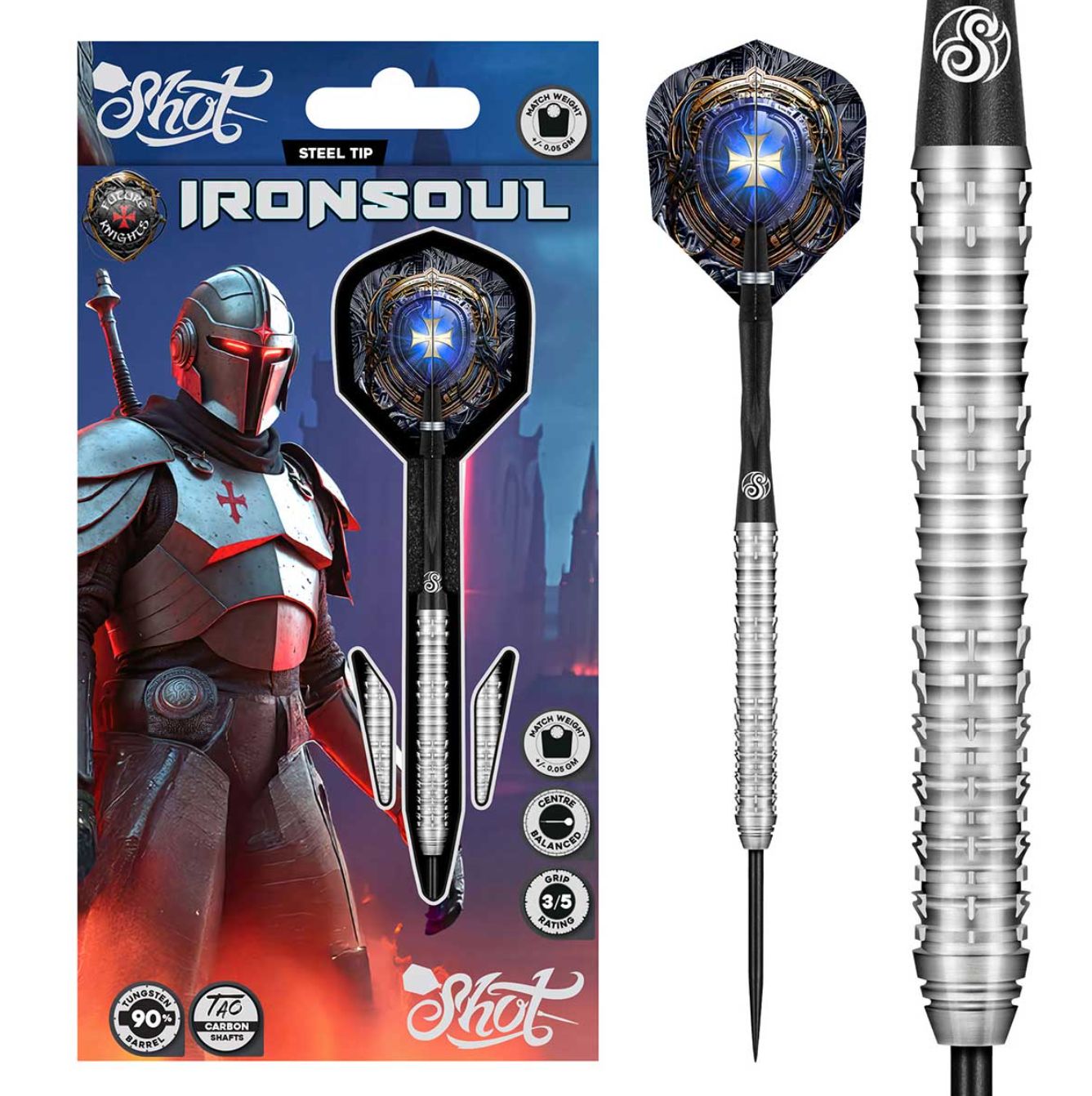 Future Knights Ironsoul Steel Tip Dart Set-90% Tungsten-26gm