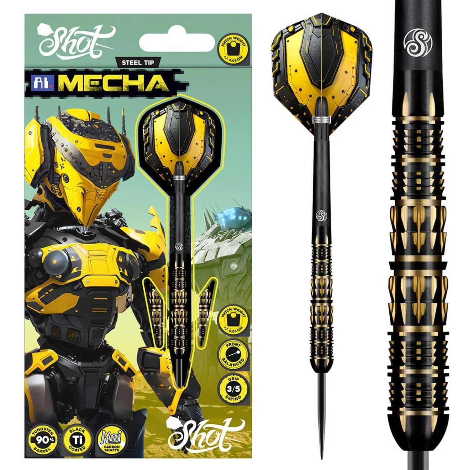 AI Mecha Steel Tip Dart Set-90% Tungsten Barrels-24gm