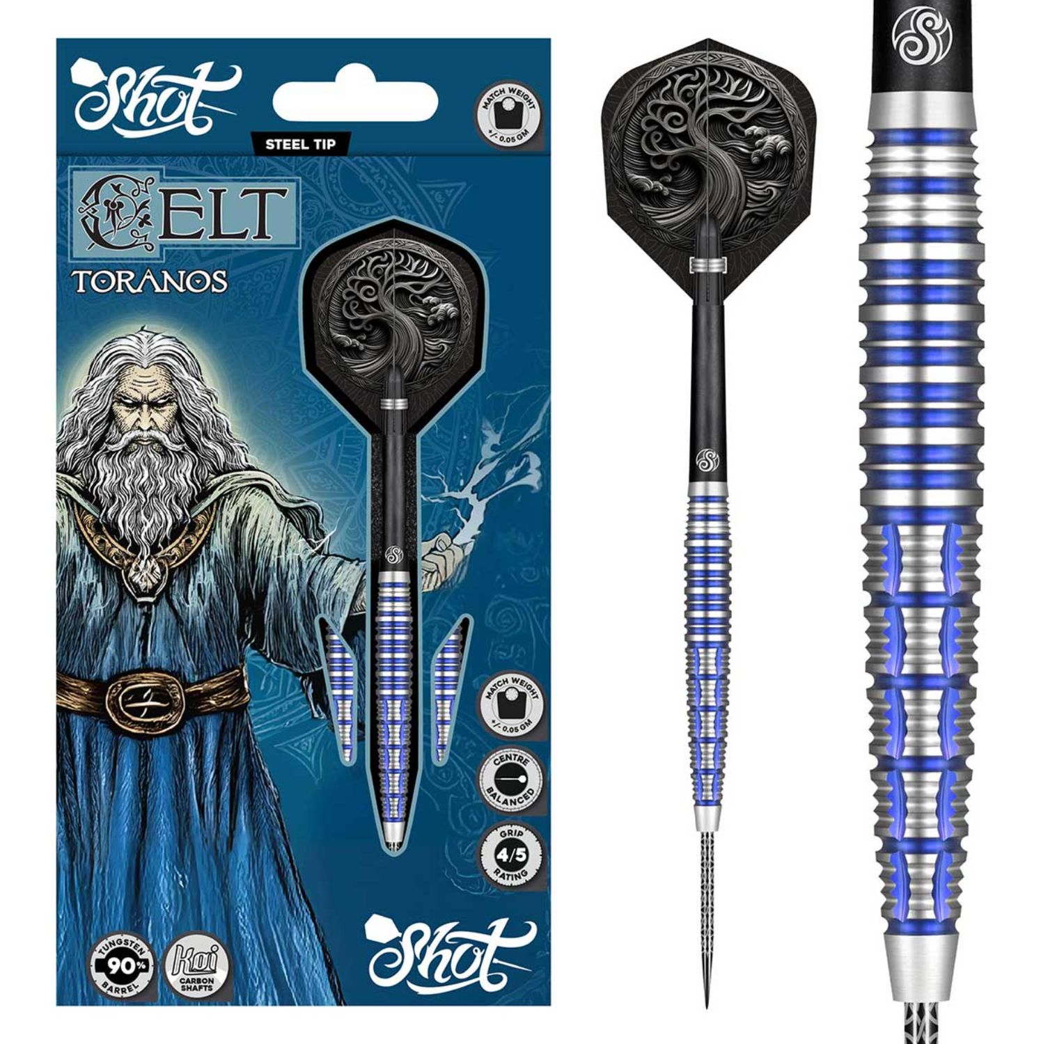 Celt Toranos Steel Tip Dart Set-90% Tungsten Barrels-24gm
