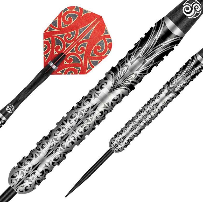Warrior Taiaha Steel Tip Dart Set-90% Tungsten Barrels-23gm
