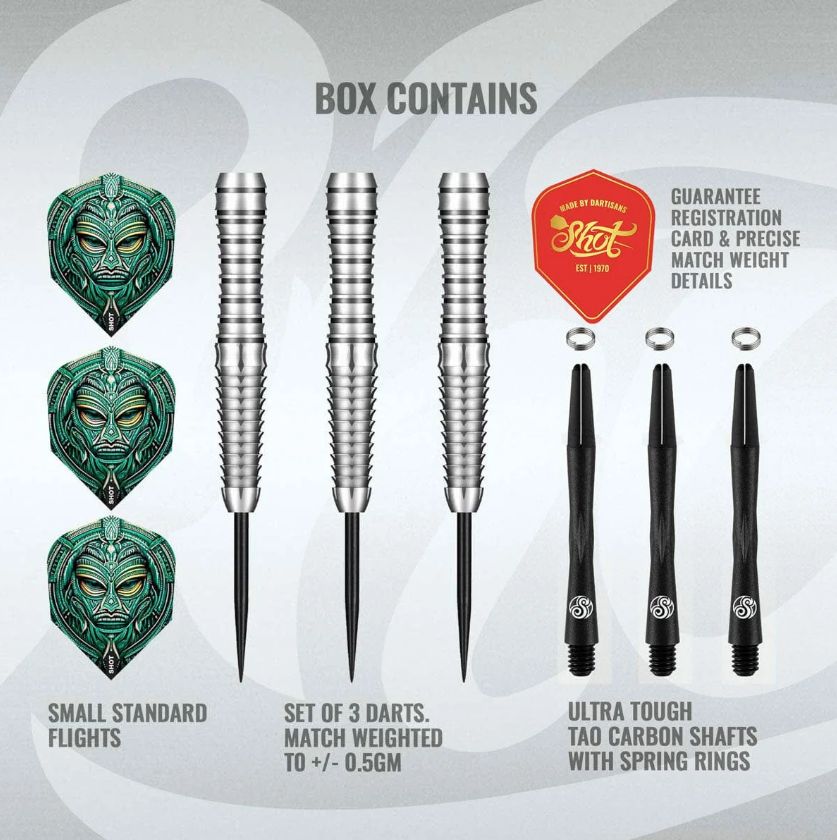 Tribal Weapon Toki Steel Tip Dart Set 90% Tungsten Barrels 23gm