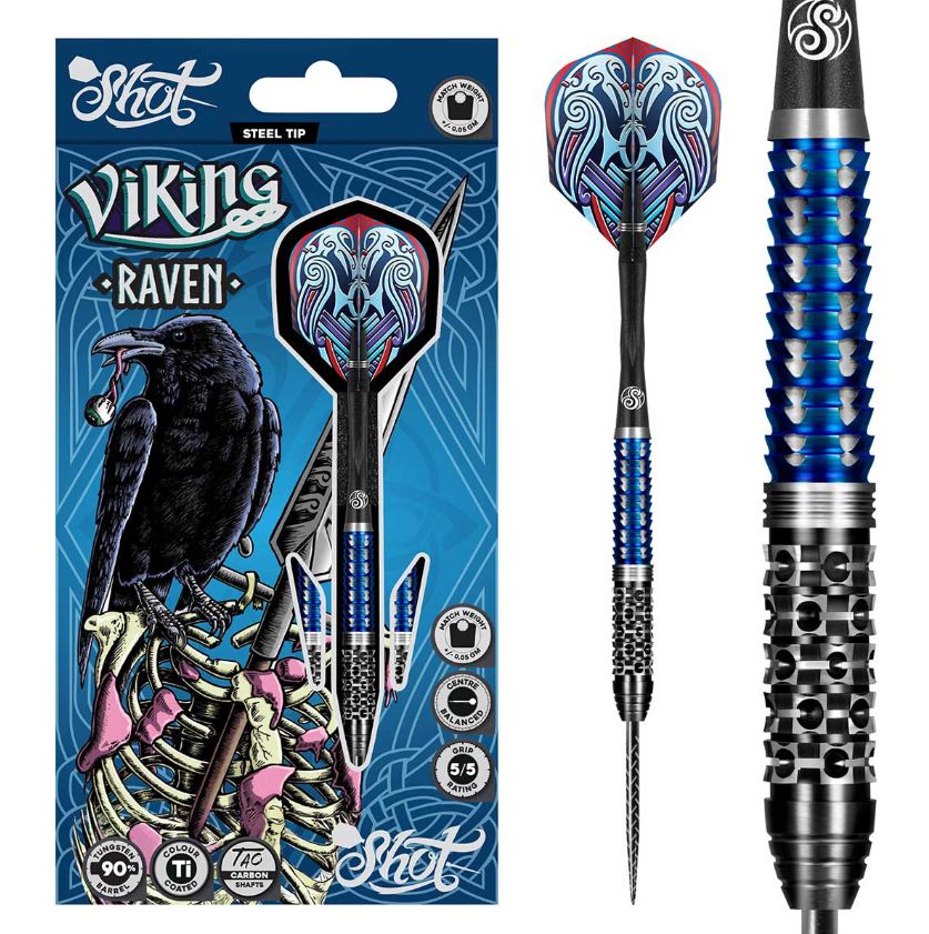 Viking Raven Steel Tip Dart Set 90% Tungsten 25gm