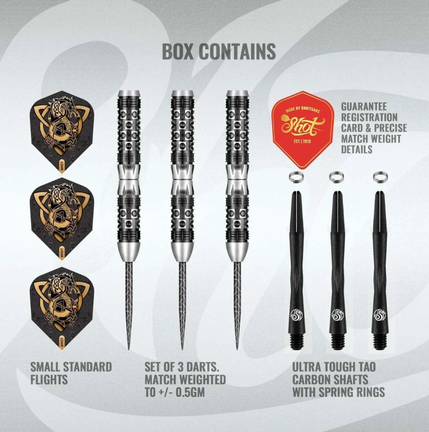 Viking Wolf Steel Tip Dart Set-90% Tungsten Barrels-25gm