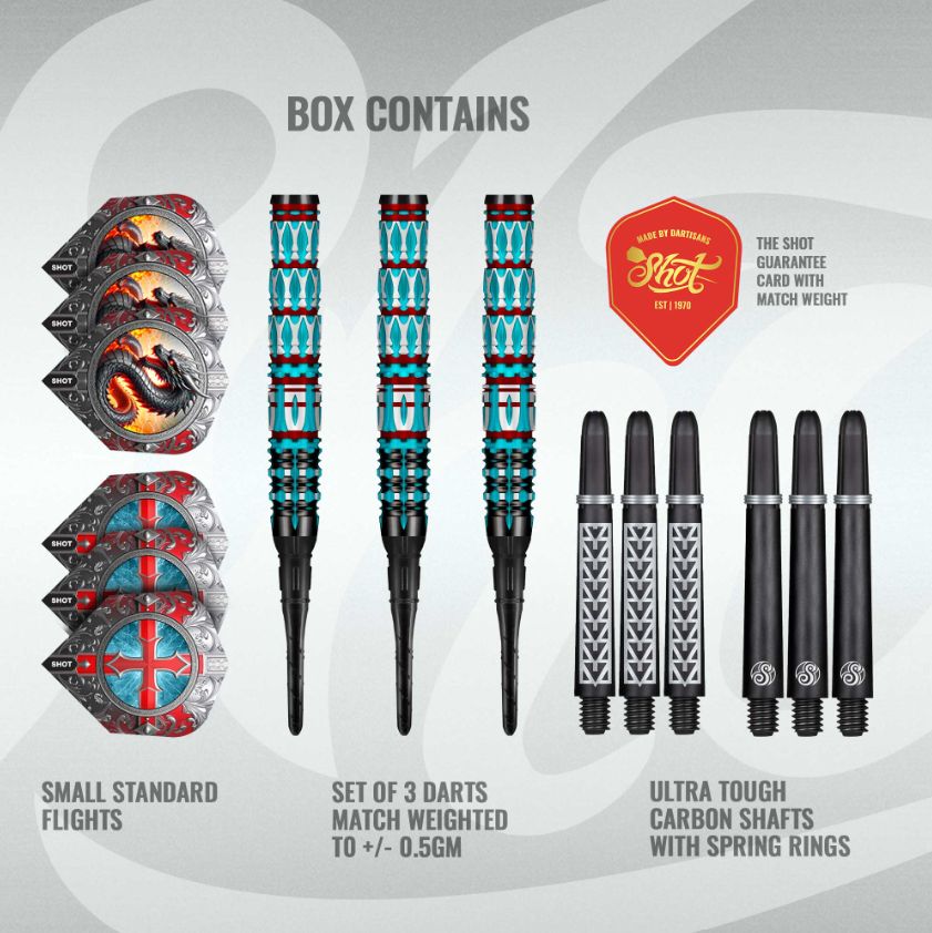 Future Knights St George Soft Tip Dart Set-95% Tungsten Barrels-20gm