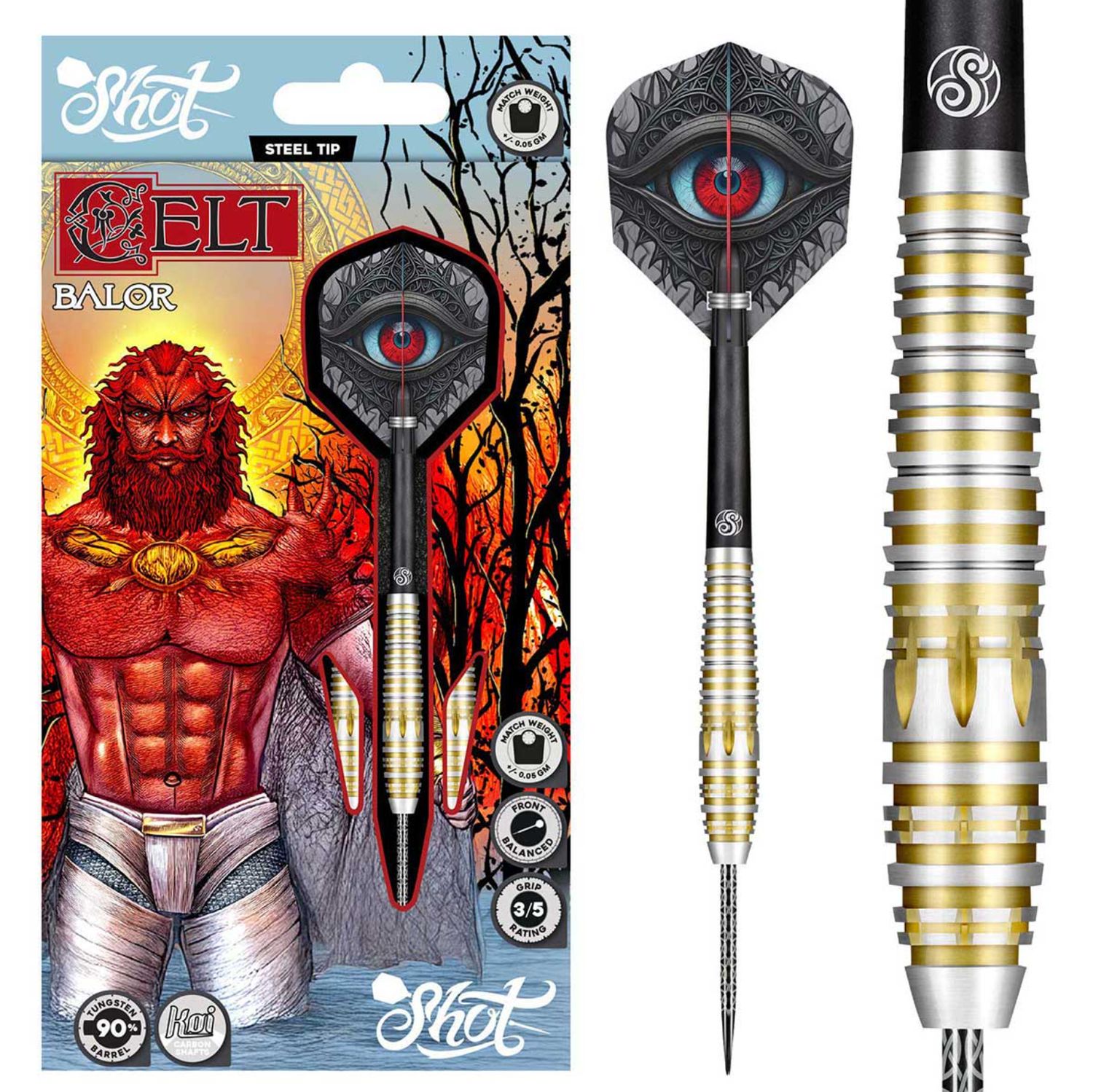 Celt Balor Steel Tip Dart Set-90% Tungsten Barrels-25gm