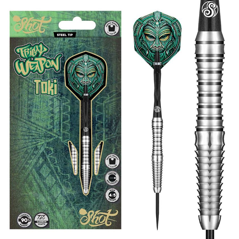 Tribal Weapon Toki Steel Tip Dart Set 90% Tungsten Barrels 24gm