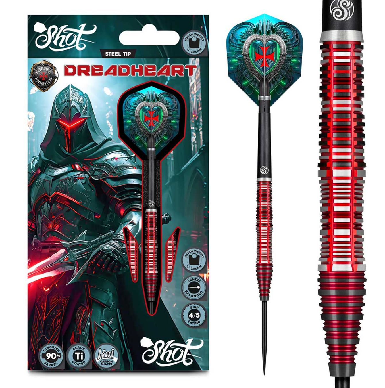 Future Knights Dreadheart Steel Tip Dart Set-90% Tungsten-24gm